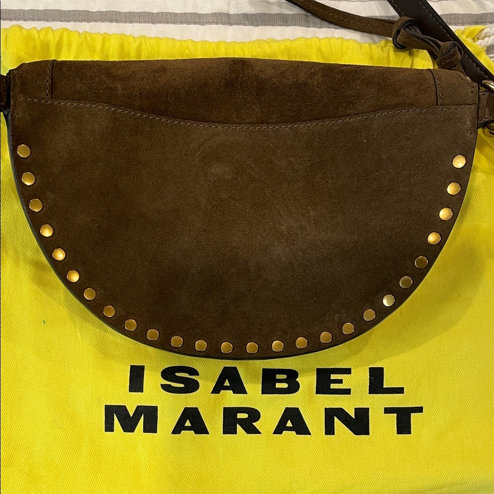 Isabel Marant Dark Brown Suede Studded Belt Bag - Picture 2 of 7